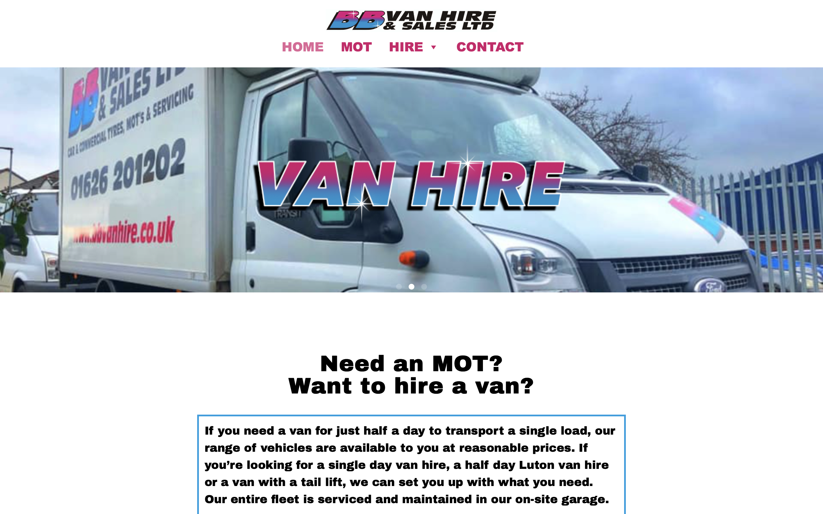 BB Van Hire Website Link
